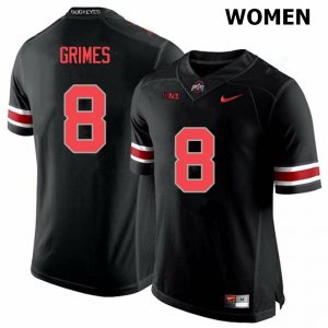 NCAA Ohio State Buckeyes Women's #8 Trevon Grimes Blackout Nike Football College Jersey ETI1245CI